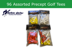 Plastic Golf Tees - 96 Assorted Precept Golf Tees 